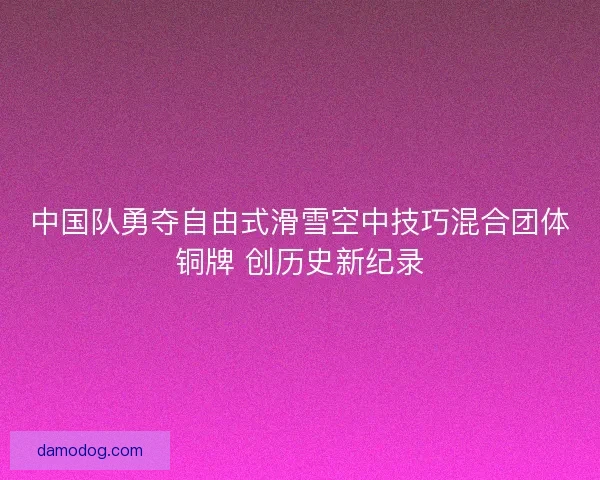 中国队勇夺自由式滑雪空中技巧混合团体铜牌 创历史新纪录